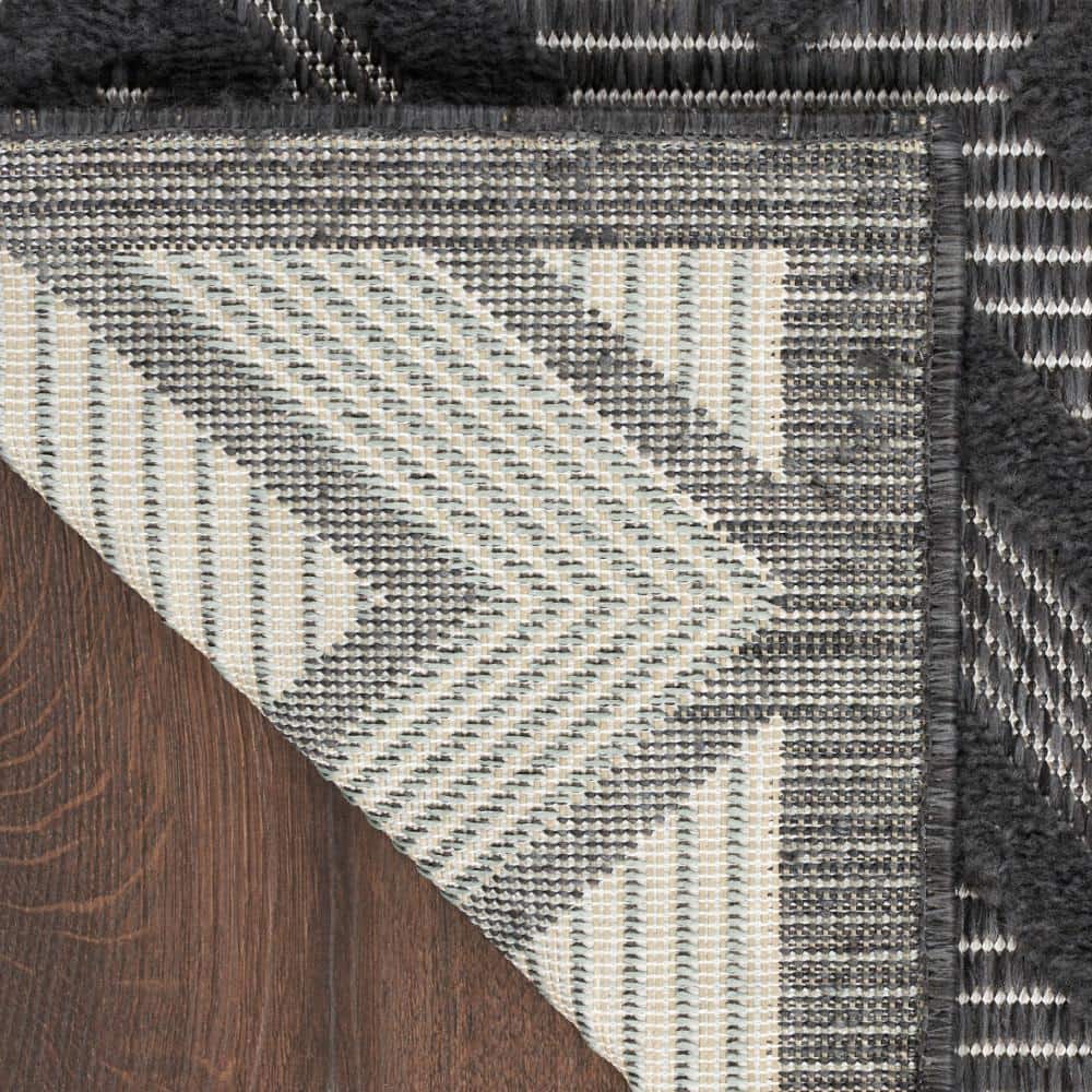 Charcoal Black Diamond Flat Woven 4' x 6' Rug