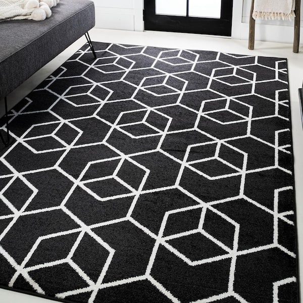 Black and White Boho Accent Rug  Entryway Rugs by Nickel Designs