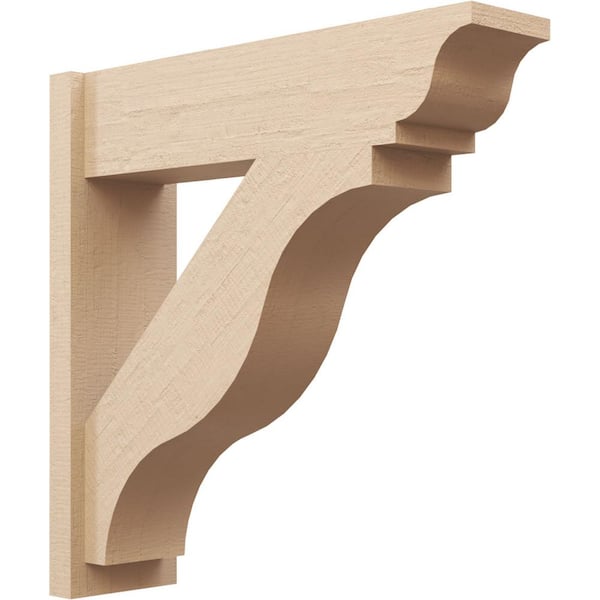 Ekena Millwork 8 in. x 30 in. x 30 in. Funston Traditional Rough Cedar Woodgrain Timberthane Polyurethane Outlooker, Primed Tan