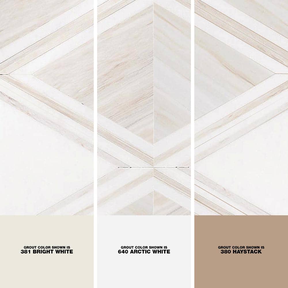 Bernini Beige Polished Porcelain and Marble Mosaic Tile