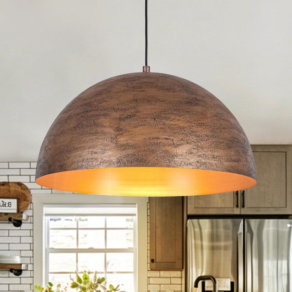 HUOKU Pover 1-Light 23.6 in. W Vintage Antique Bronze Oversized