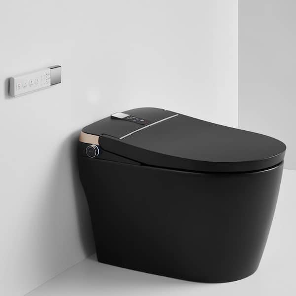 Boosicavelly Elongated Bidet Toilet 1.28 GPF Matte Black with Heated, Deodorizing, Soft Close