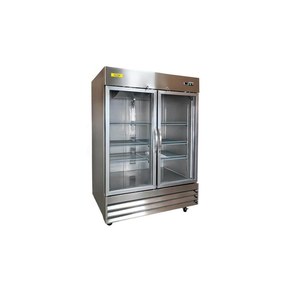 54 in. 47 cu. ft. NSF 2-Glass Door Commercial Freezer EFD2G Stainless Steel