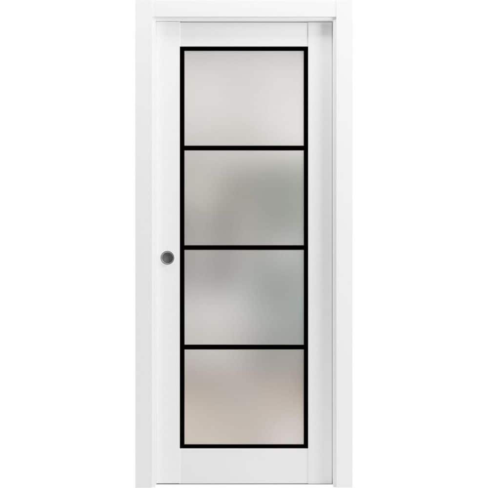 36 in. x 96 in. 1 Panel White Finished Solid Wood Sliding Door with Hardware price history on PriceWatchPro
