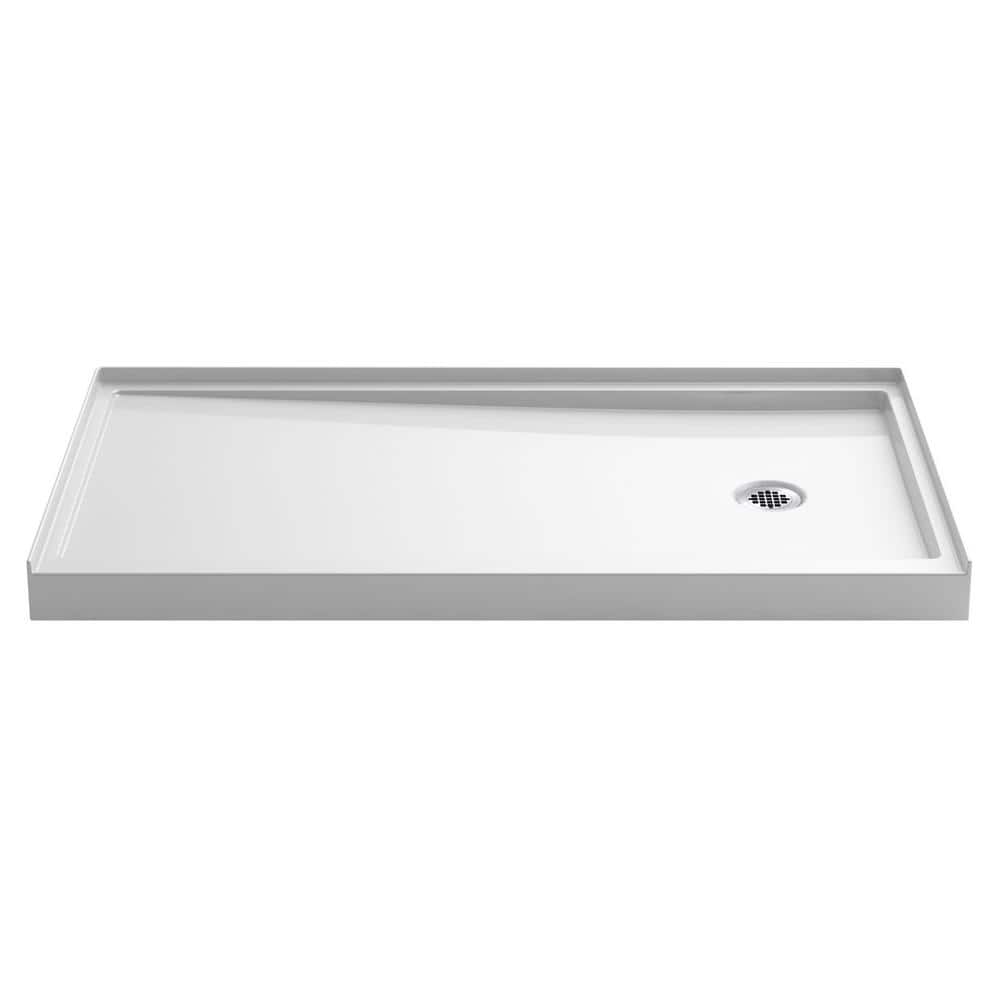 KOHLER Rely 60 in. x 32 in. Single Threshold Shower Base with RightHand Drain in White 84580