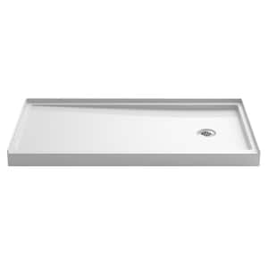 Rely 60 in. x 32 in. Single Threshold Shower Base with Right-Hand Drain in White