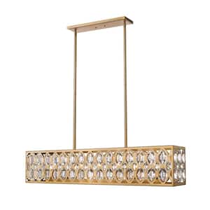 Dealey 7-Light Heirloom Brass Chandelier with Crystal Shade