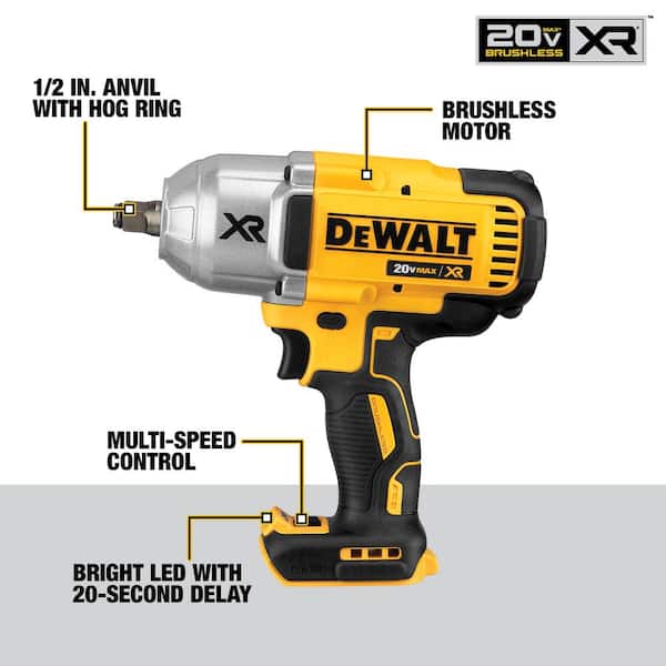 20V MAX* XR® 1/2 in. Mid-Range Cordless Impact Wrench with Hog Ring Anvil  Kit