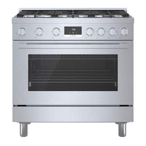 800 Series 36 in. 3.5 cu. ft. Industrial Style Gas Range with 6-Burners in Stainless Steel