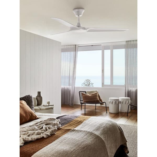 Abyss 56 in. 6 Fan Speeds Indoor/Outdoor Ceiling Fan in White with White Blades