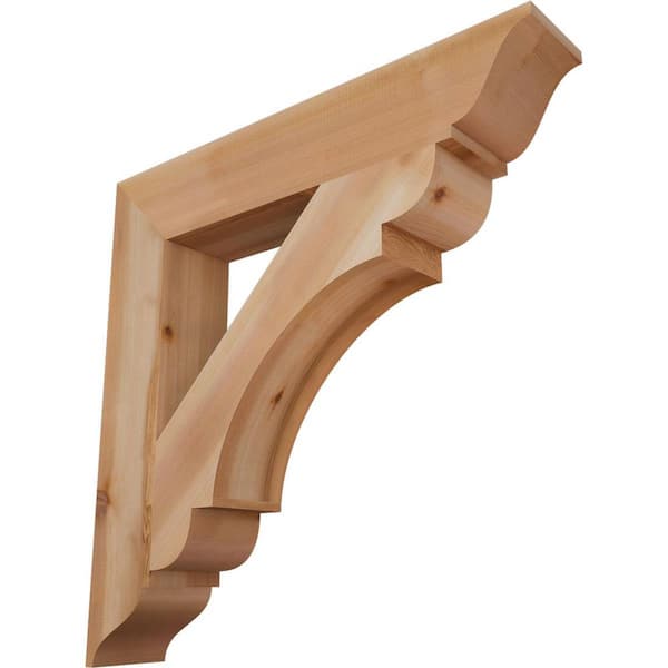 Ekena Millwork 5.5 in. x 34 in. x 34 in. Western Red Cedar Olympic Traditional Smooth Bracket