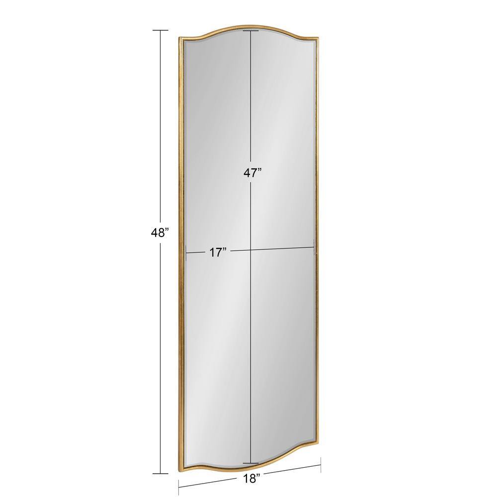 Elegant Gold Framed Full-Length Wooden Wall Mirror, 18x48