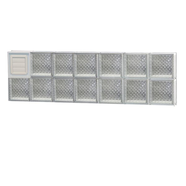 Clearly Secure 40.25 in. x 11.5 in. x 3.125 in. Frameless Diamond Pattern Glass Block Window with Dryer Vent