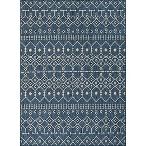 Well Woven Medusa Nord Blue 9 ft. 3 in. x 12 ft. 6 in. Moroccan Tribal ...