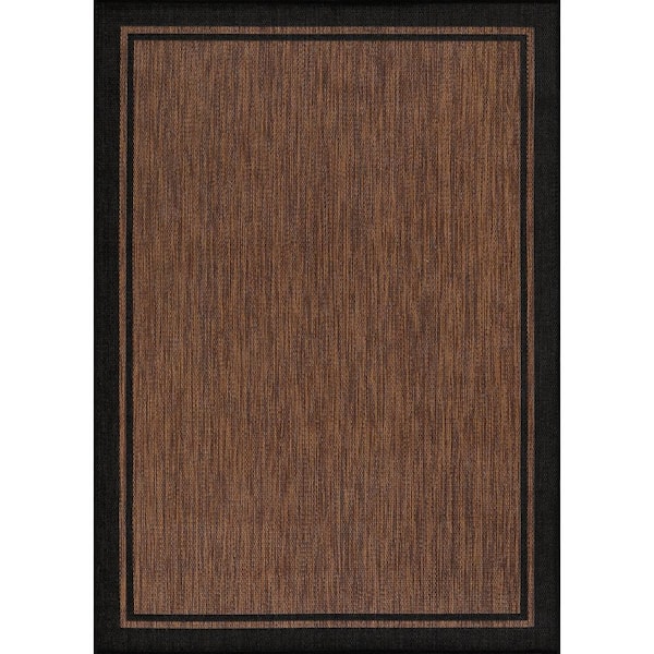 Hawaii Gold 10 ft. x 14 ft. Bordered Indoor Outdoor Area Rug