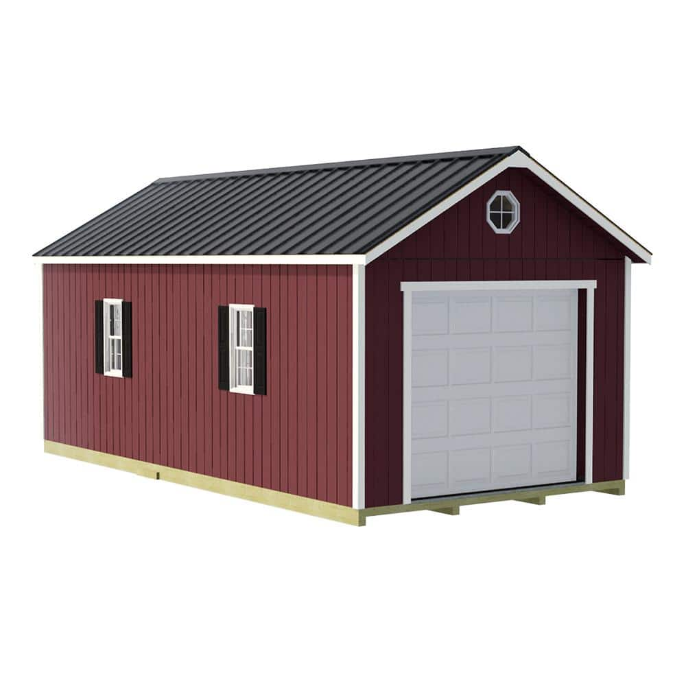 Sierra 12 ft. x 16 ft. Wood Garage Kit with Sturdy Built Floor