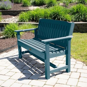 Exeter 52 in. 2-Person Nantucket Blue Plastic Outdoor Bench