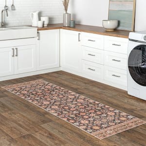 Cathie Persian Floral Machine Washable Beige 2 ft. 6 in. x 8 ft. Runner Rug