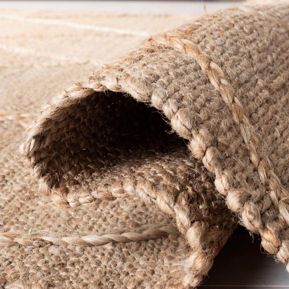Natural Jute Flat Woven Handmade Area Rug with Tassels