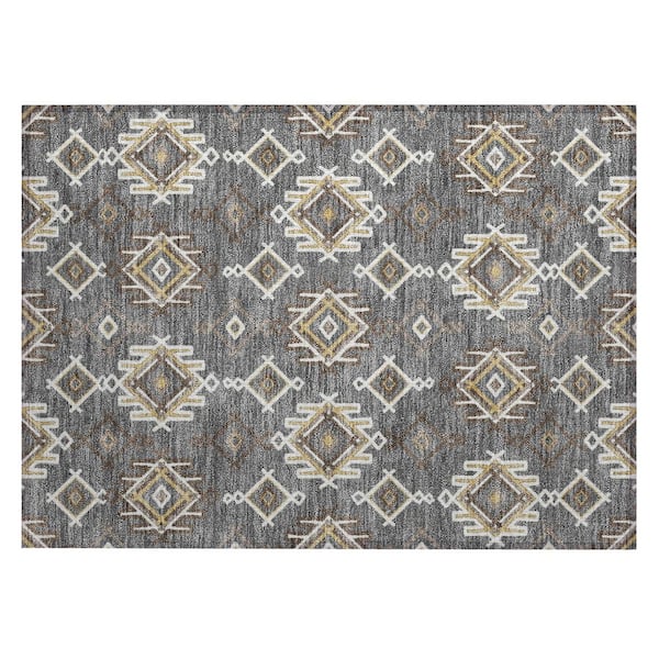 Chantille Machine Washable Indoor/Outdoor Abstract ACN3042 Gray 3 ft. x 4 ft. Area Rug