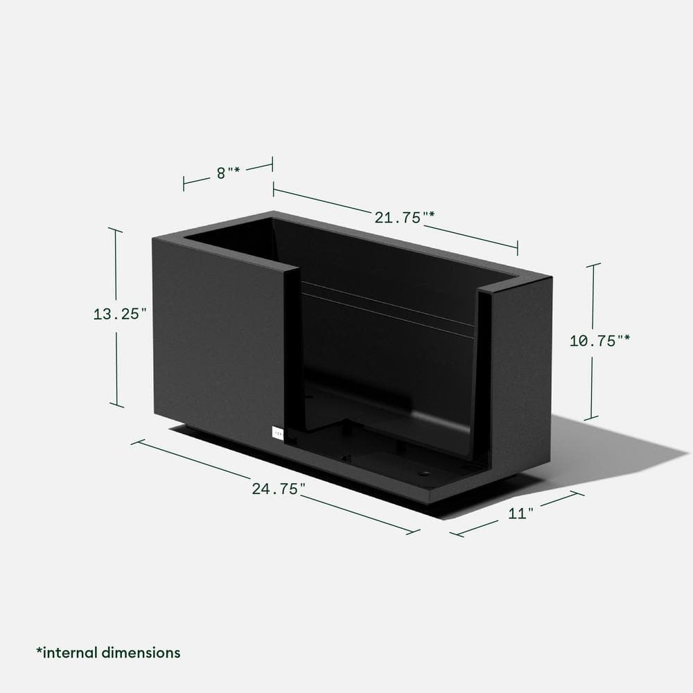 Modern Veradek Long Box Planter 25" Black Recycled Plastic