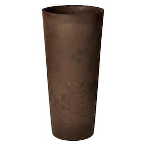 Contempo Tall Round 13 in. x 28 in. Chocolate Marble PSW Planter