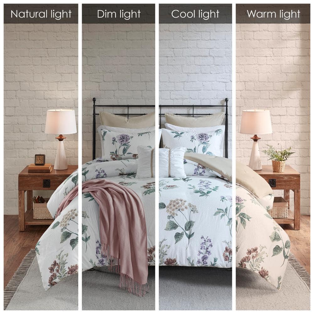 Blush Floral 7-Piece Microfiber King Bedspread Set