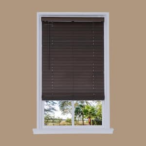 Cut-to-Width Walnut Cordless 2 in. Distressed Faux Wood Blind - 37.75 in. W x 72 in. L