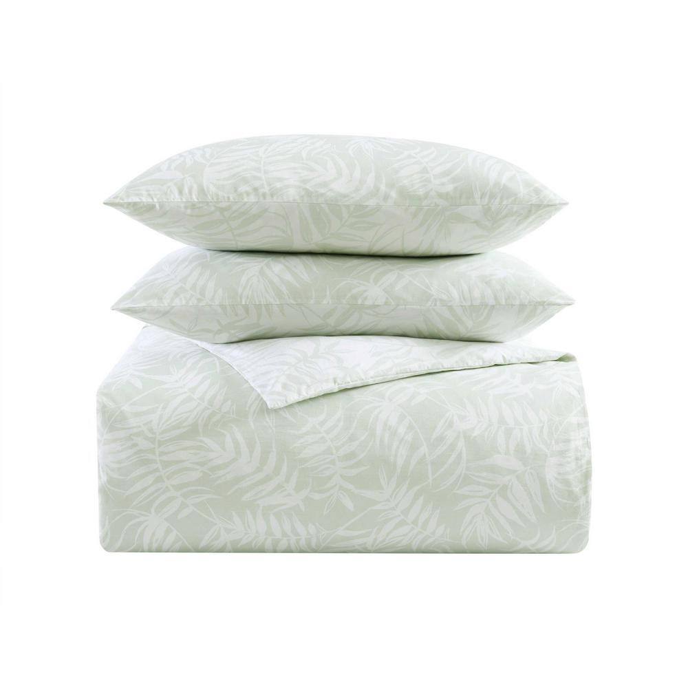 King Green Cotton Tropical Bedspread Cover Set