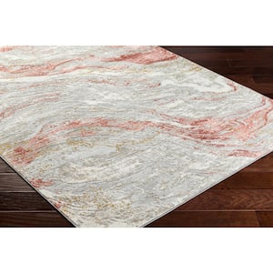 San Francisco Red/Gray Abstract 8 ft. x 10 ft. Indoor Area Rug