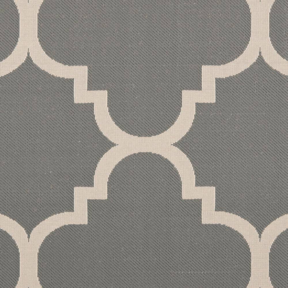 Modern Grey/Beige Synthetic 4'x4' Square Indoor/Outdoor Rug