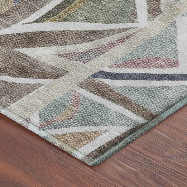 Mayfield Premium Machine Washable Abstract AMF2253 Taupe 10 ft. x 14 ft. Area Rug