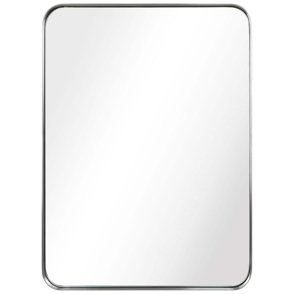 Empire Art Direct Ultra Brushed Silver Stainless Steel Frame Rectangle Wall Mirror  22  x 30  x 2   Ready to Hang