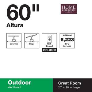 Altura 60 in. Indoor/Outdoor Oil-Rubbed Bronze Ceiling Fan with Downrod and Reversible Motor; Light Kit Adaptable