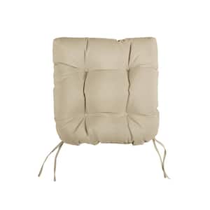 Tan Tufted Chair Cushion Round U-Shaped Back 19 x 19 x 3