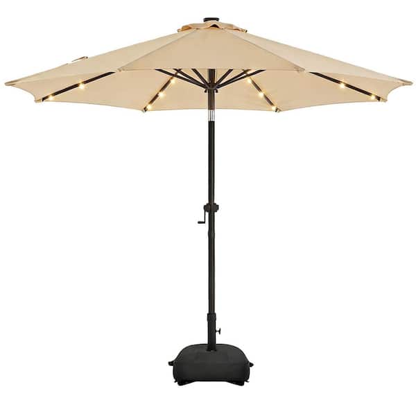 best rectangular patio umbrellas PURPLE LEAF 15x9ft Double-Sided Rectangular Outdoor Market Patio Umbrella with Base, Light Grey
