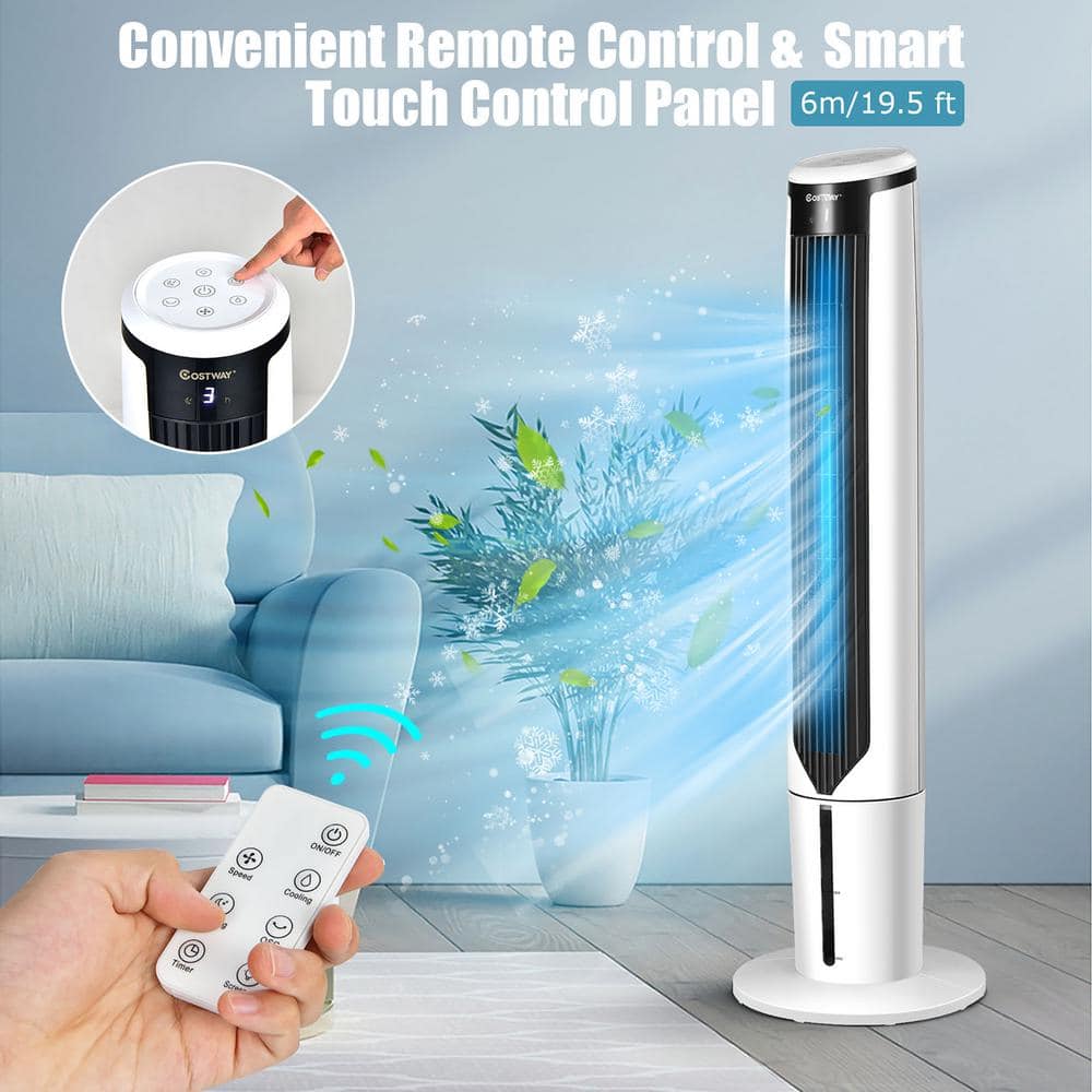 41" White ABS Evaporative Air Cooler with Remote Control