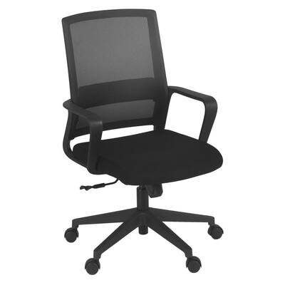 Tulio Black Fabric Swivel Chair