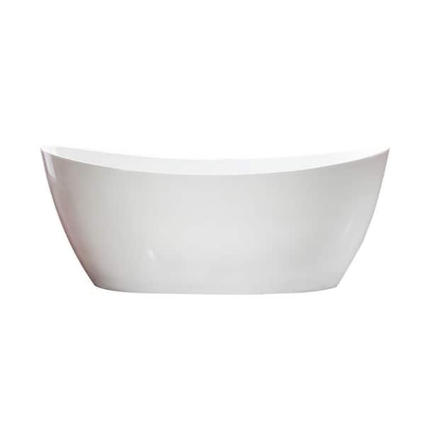 Azzuri Maya 5.6 ft. Acrylic Double Slipper Flat Bottom Non-Whirlpool Bathtub in White