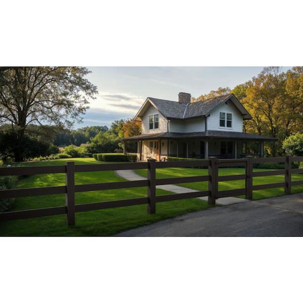 Natures Composites Composite Modern 3-Board Ranch Rail ( 3 ft. H x 4 ft. W) Raven (Black) Fence Gate