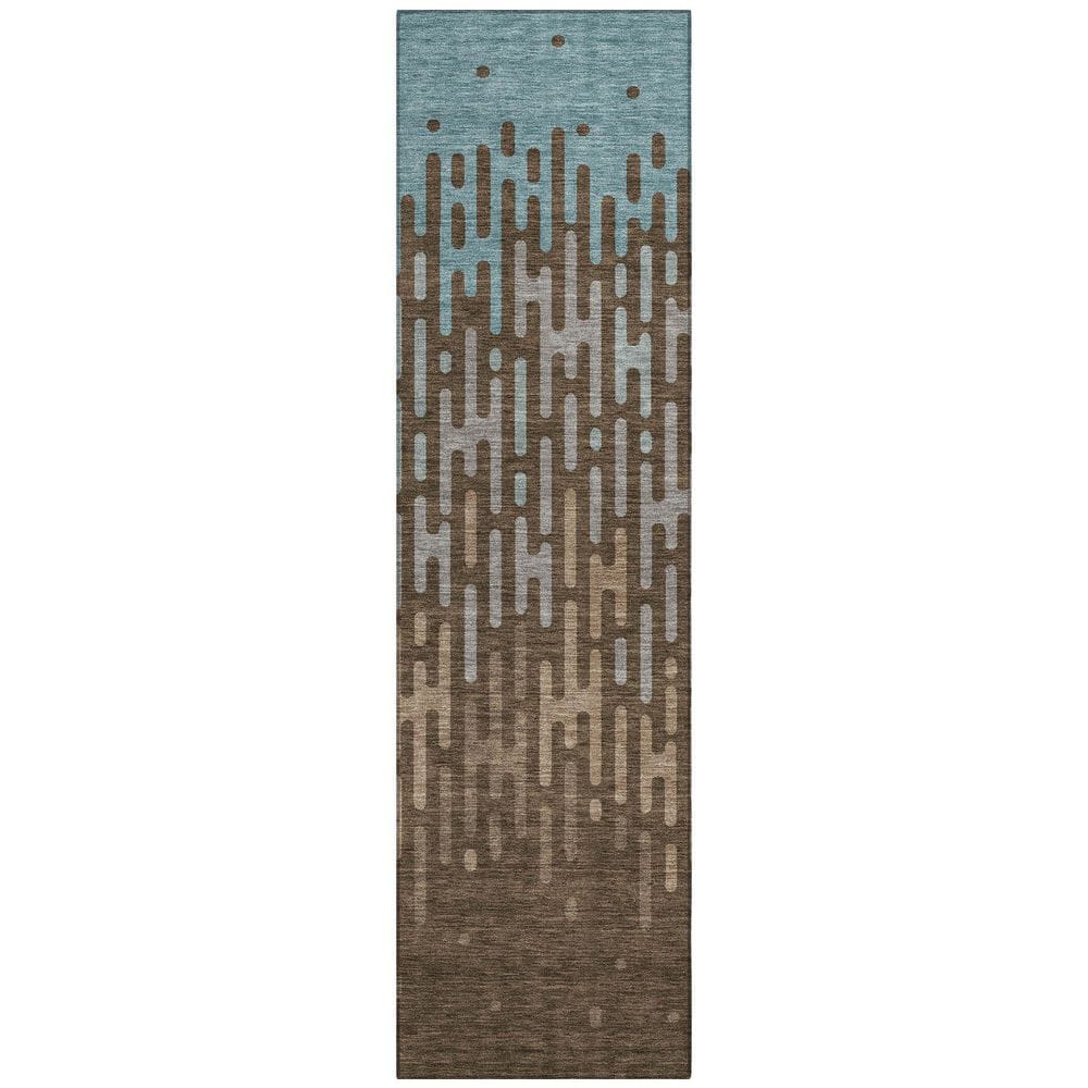Chantille Machine Washable Indoor/Outdoor Abstract ACN2567 Chocolate 2 ft. x 7 ft. Runner Rug price history on PriceWatchPro