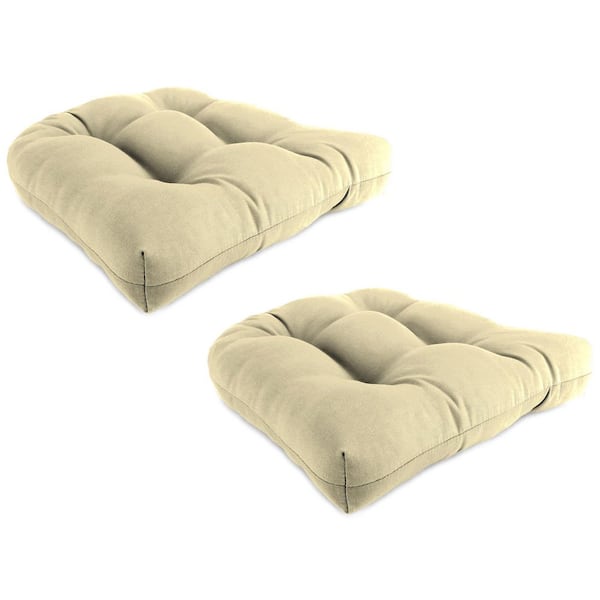 Jordan Manufacturing 18 in. W x 18 in. D x 4 in. T Square Outdoor Wicker Seat Cushion in Veranda Tan (2-Pack)