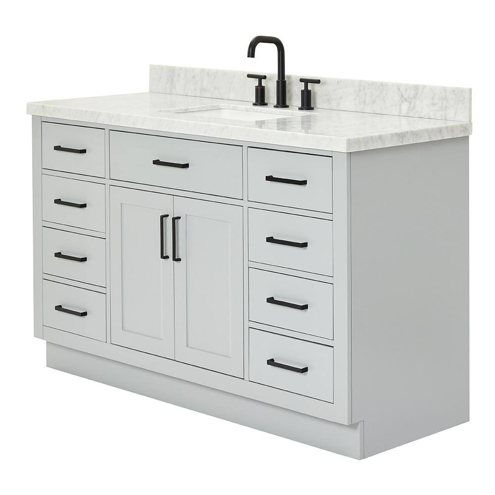 Hepburn 55" Gray Freestanding Single Basin Vanity Set