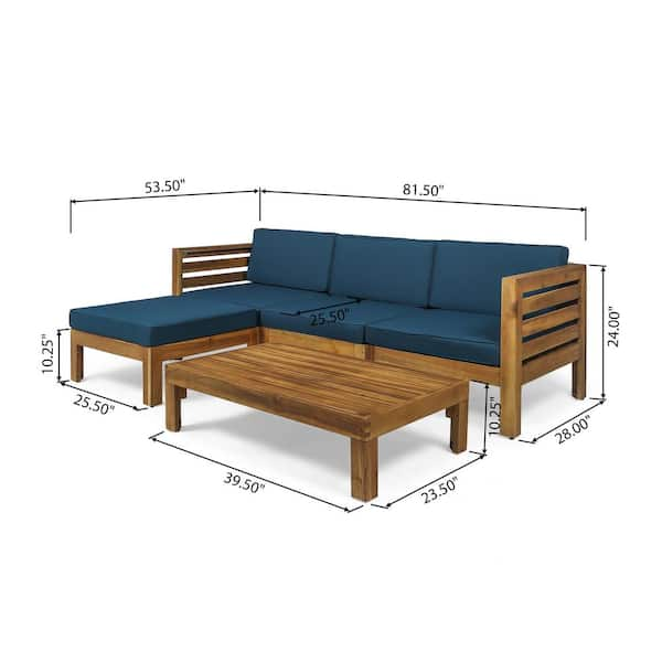 Noble House Rattler Teak and Mixed Brown Wood and Wicker Outdoor Couch with  Beige Cushions 109280 - The Home Depot