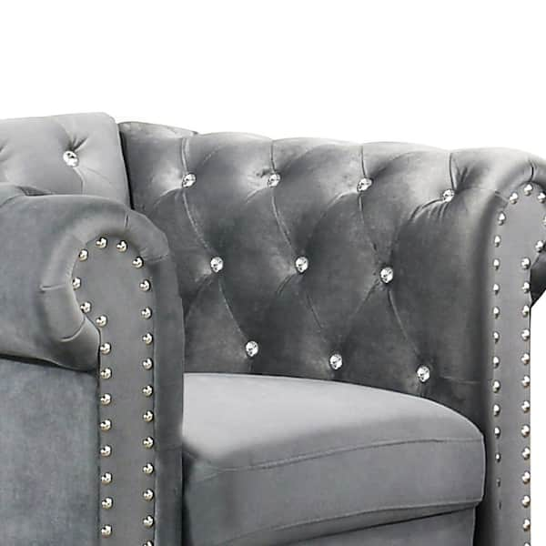 Crystal best sale tufted chair