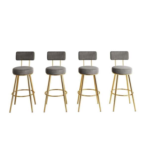 wetiny 37 in. Gold Accent chair (Set of 4)