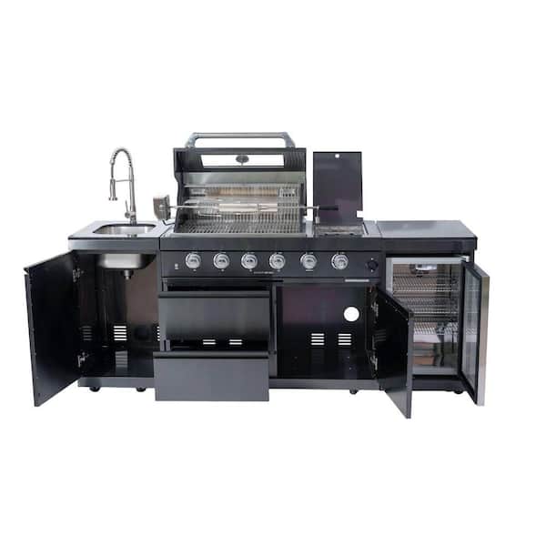 46 in. 4-Burner 72000 BTU Deluxe Stainless Steel Natural Gas