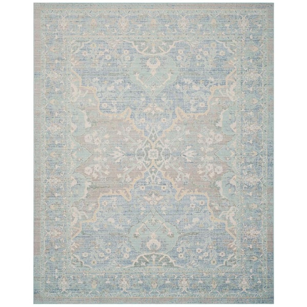 SAFAVIEH Windsor Seafoam/Blue 8 ft. x 10 ft. Border Area Rug