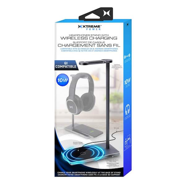 10W Headphone Stand With Wireless Charging, Universal Qi Enabled Phone Compatibility