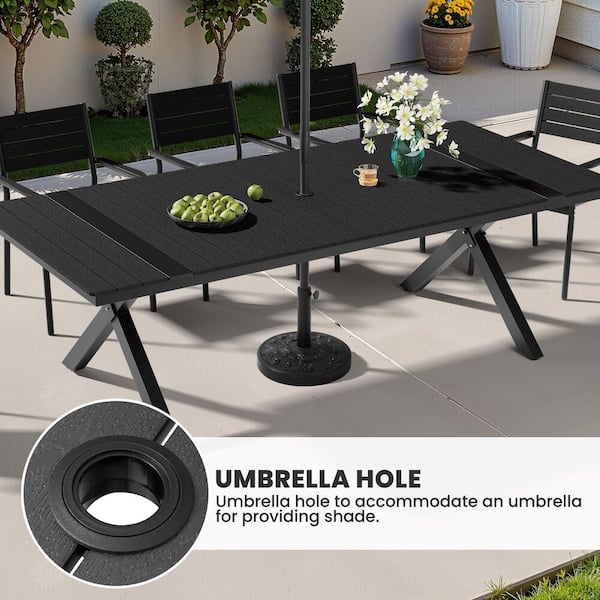 Crestlive Products 11-Piece Outdoor Dining Set with Umbrella Hole